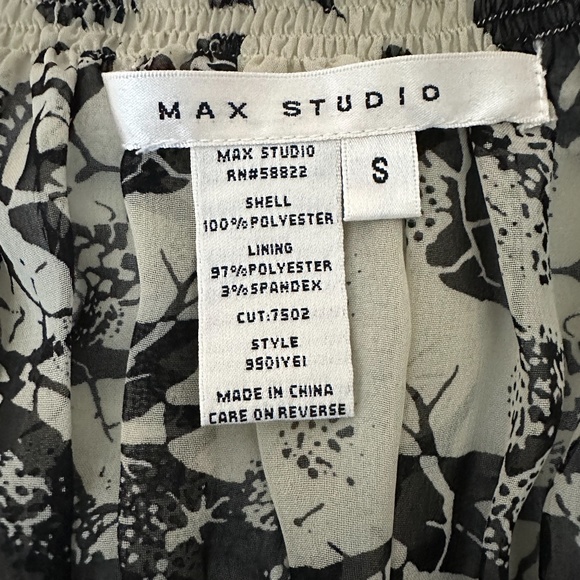 Max Studio Small Women's Black and Tan Midi Dress 3/4 Bell Sleeves Boho Relaxed - Picture 14 of 15